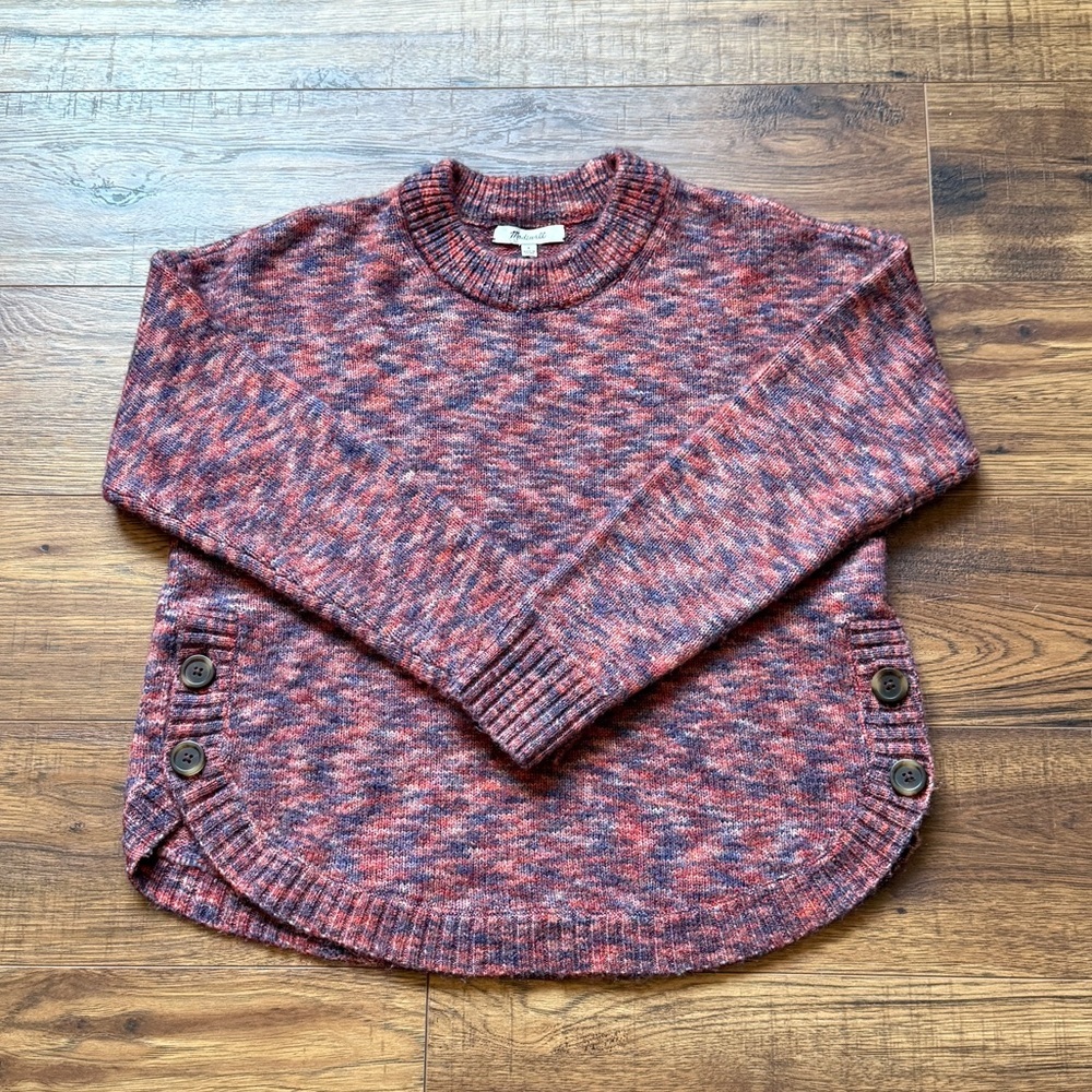 Madewell Women’s Space-Dyed Birchmont Side-Button Pullover Sweater Size Small - Picture 1 of 7